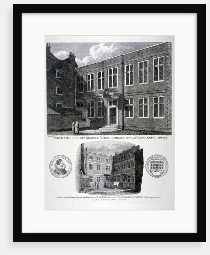 Queen Elizabeth's Free Grammar School, St Saviour's Churchyard, Southwark, London by G Howlett