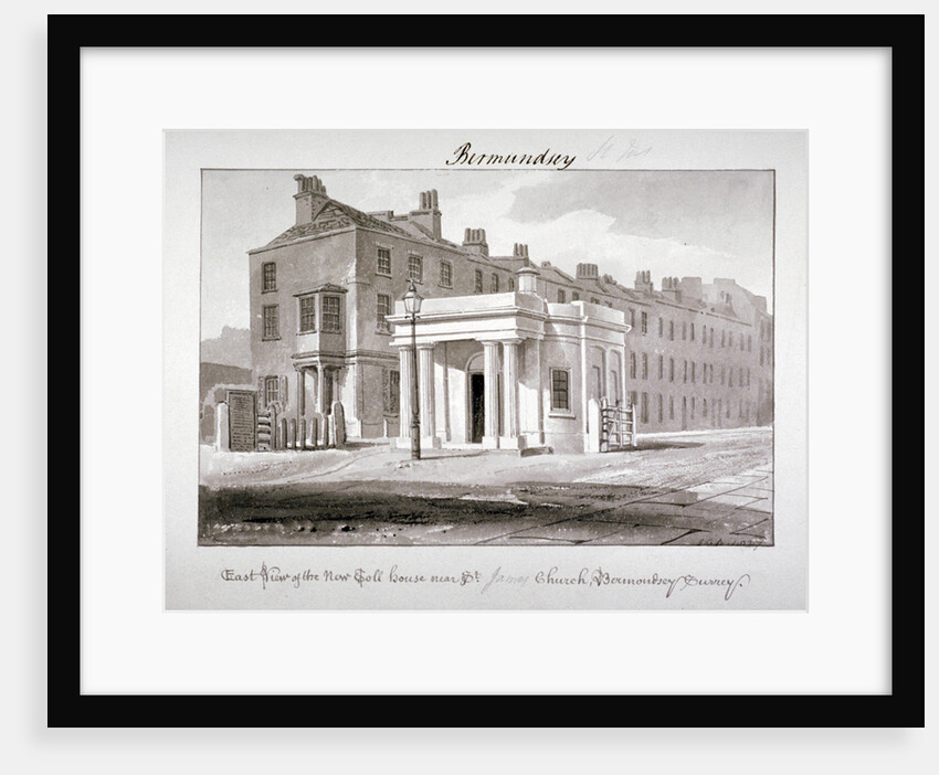 East view of the new toll house near St James' Church, Bermondsey, London by John Chessell Buckler