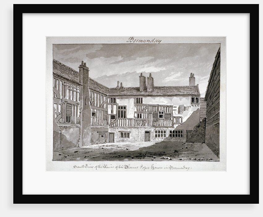 South view of the remains of Thomas Pope's house, Mill Lane, Bermondsey, London by John Chessell Buckler