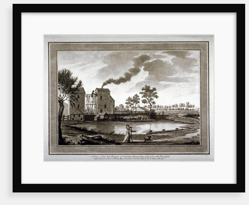 A view of the fire engine of Chelsea Waterworks taken from the roadside by Anonymous