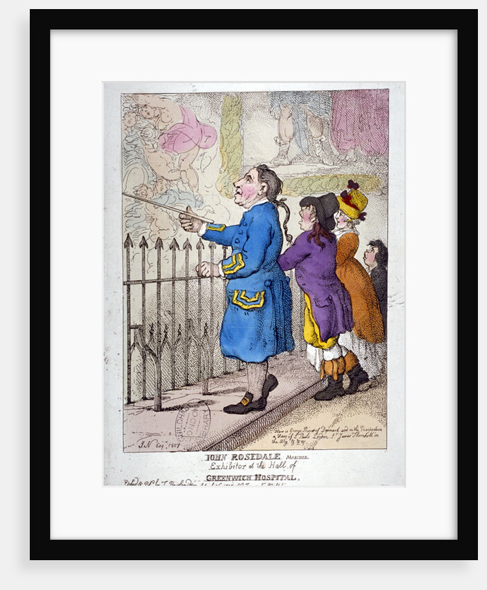 John Rosedale, mariner, exhibitor of the hall of Greenwich Hospital by Thomas Rowlandson