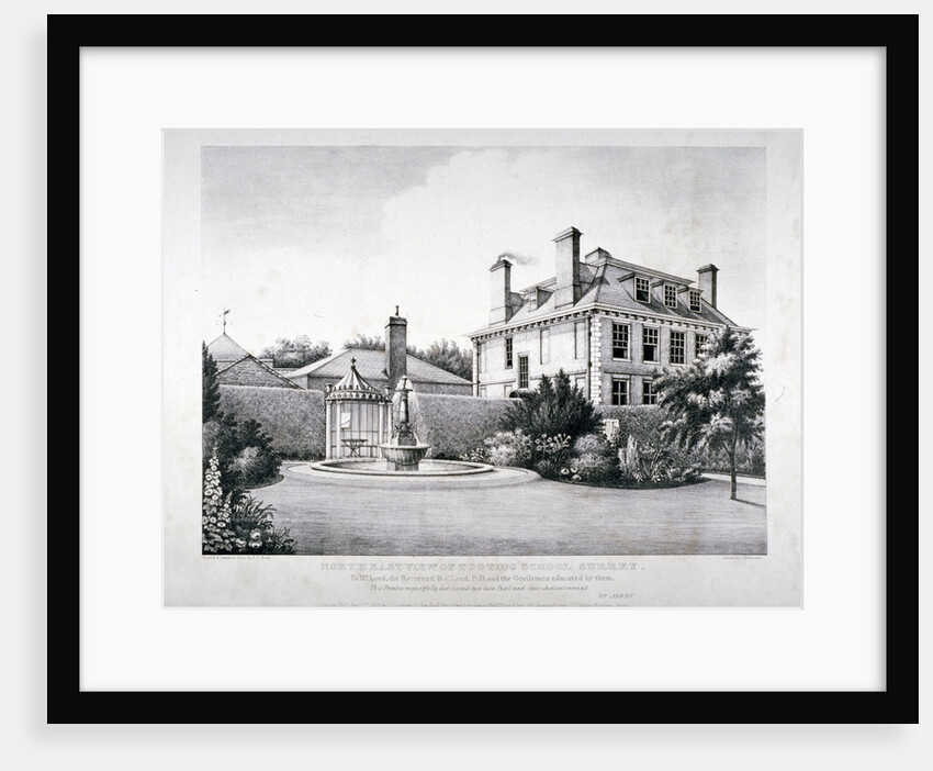 North-east view of Tooting School, with a garden in the foreground, Wandsworth, London by HP Ashby