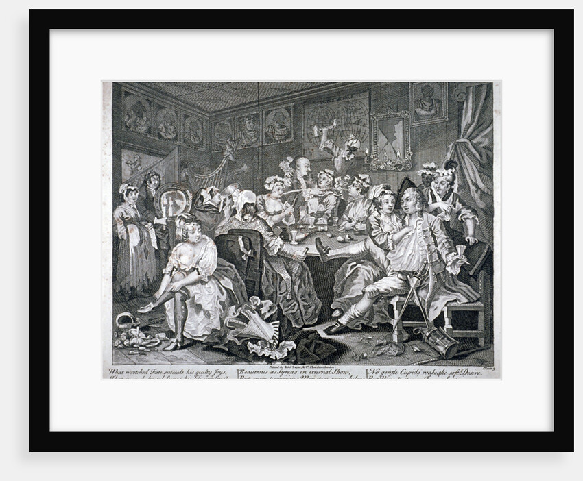 Revelling with Harlots, plate III of A Rake's Progress by Anonymous
