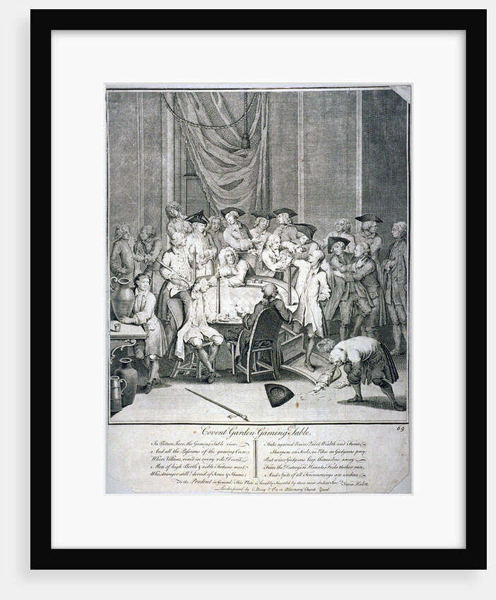 Gaming table scene in Covent Garden, Westminster, London by James Hulett