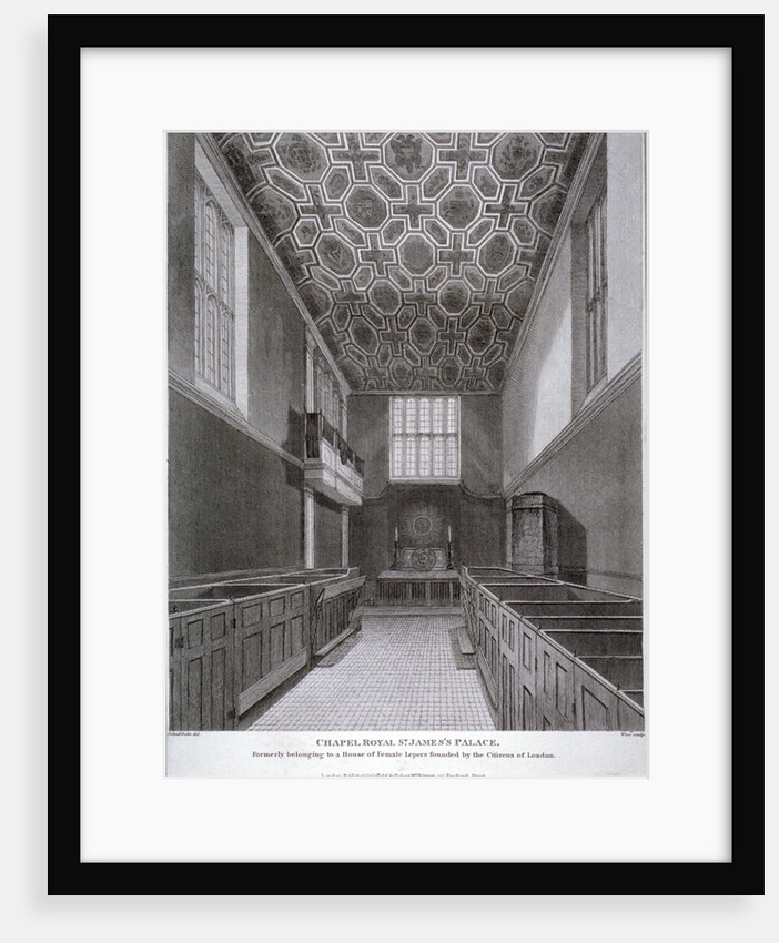 Interior view of the Chapel Royal in St James's Palace, Westminster, London by William Wise