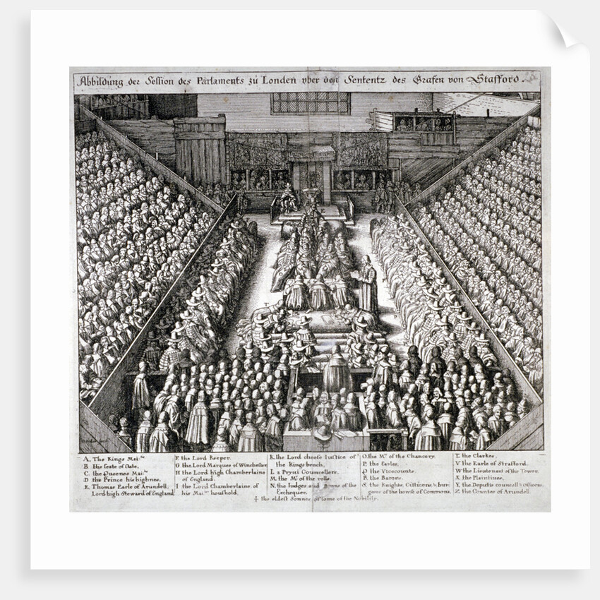 The Trial of Thomas Wentworth, Earl of Strafford, Westminster Hall, London by Wenceslaus Hollar