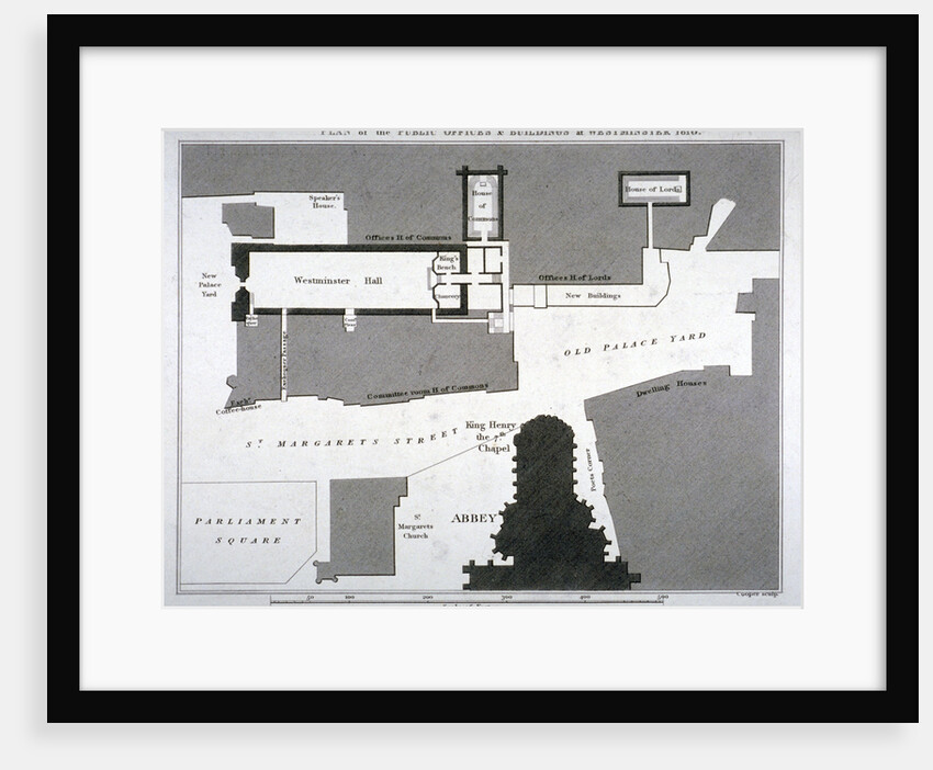 Plan of the public offices and buildings at Westminster, London by Anonymous