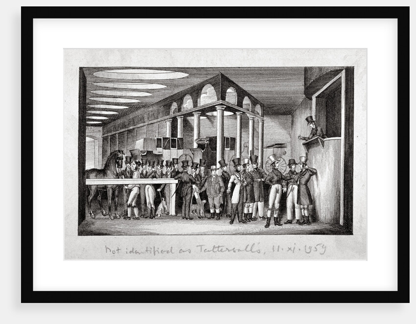 Interior view of a horse sale yard, possibly Tattersall's, Hyde Park Corner, London by Anonymous