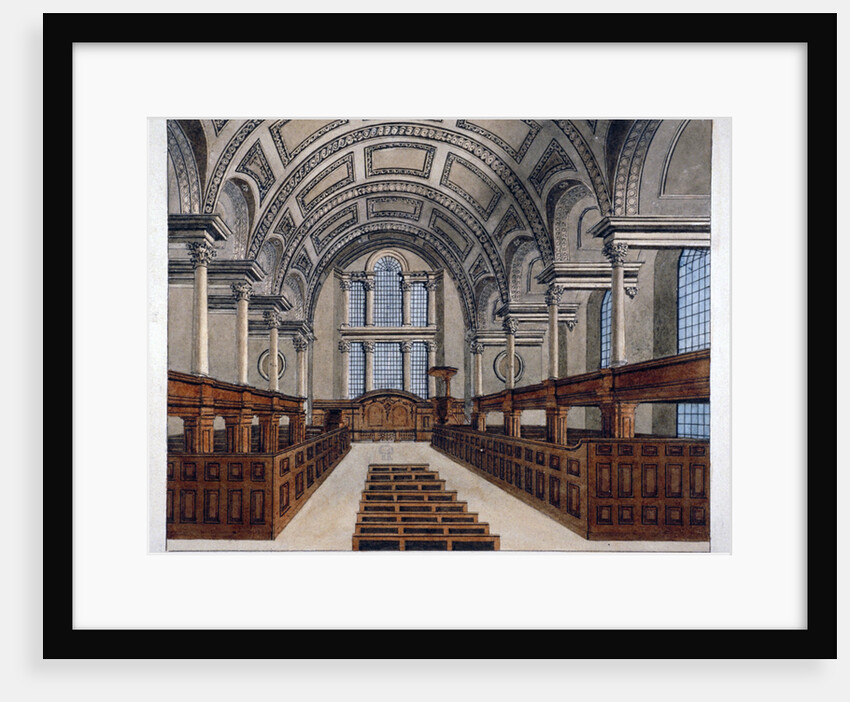 Interior view looking east, St James's Church, Piccadilly, London by Frederick Nash
