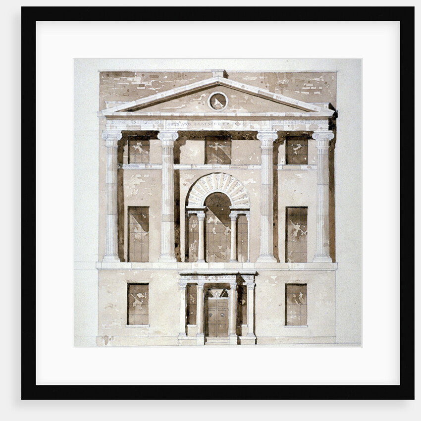 Front elevation of the Society of Arts building in John Adam Street, Westminster, London by Anonymous