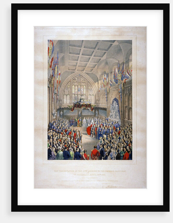 Visit of Napoleon III and the Empress Eugenie of France, Guildhall, City of London by T Turner
