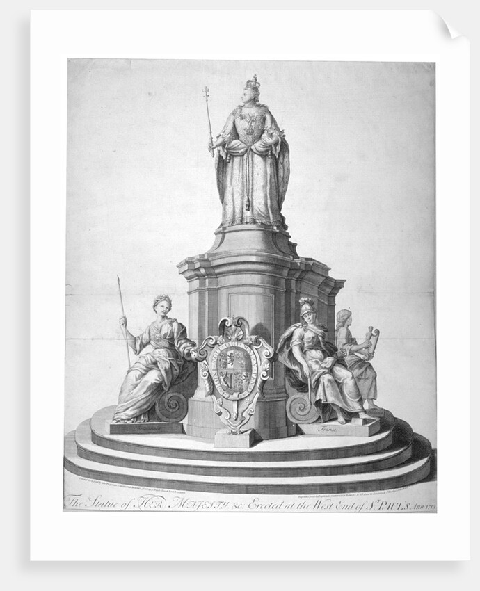 Statue of Queen Anne erected as a celebration of the completion of St Paul's Cathedral by Anonymous