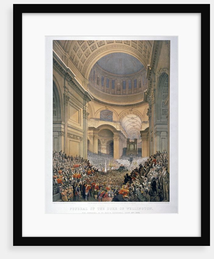 Interior of St Paul's Cathedral during the funeral of the Duke of Wellington, London, 1852 (1853) by William Simpson