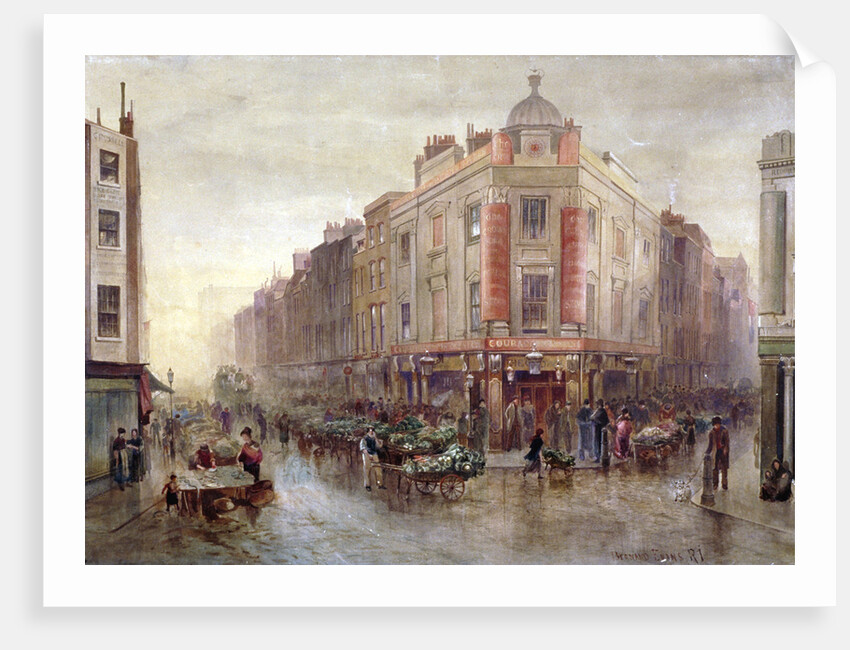 Market on a Sunday morning at Seven Dials, Holborn, London by Bernard Evans