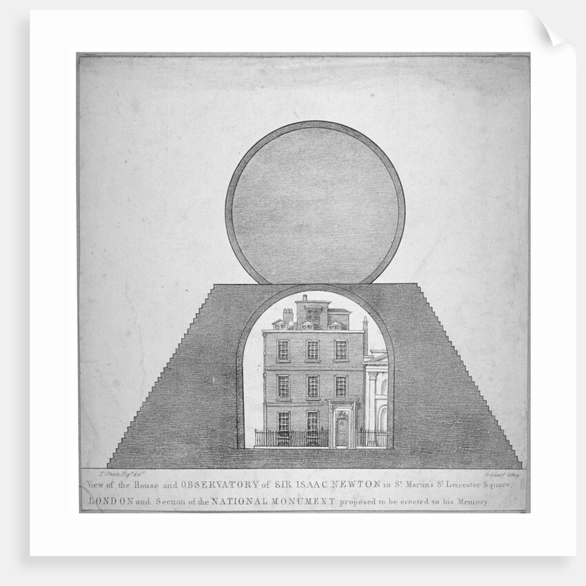 Sir Isaac Newton's house and observatory, 35 St Martin's Street, Westminster, London by George Scharf