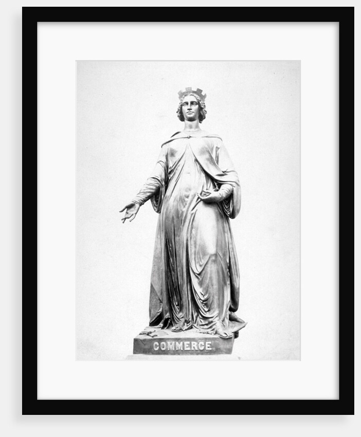 Bronze statue of Commerce, located on the south parapet of Holborn Viaduct, London by Henry Dixon