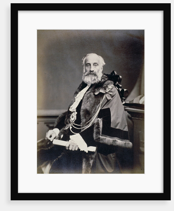 Mr Burt, Sheriff of London, wearing scarlet gown, shrieval badge and chain by Maull & Co