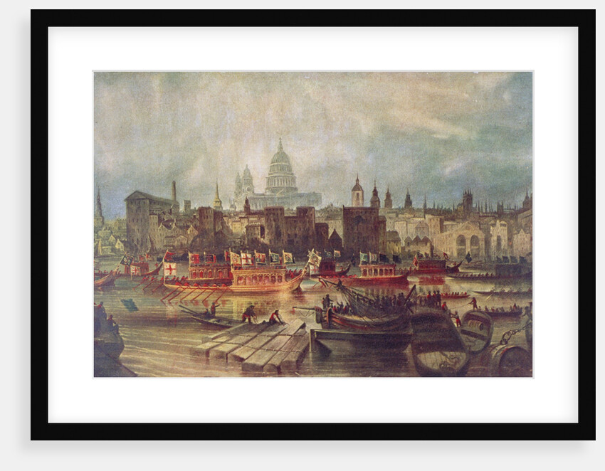 The Lord Mayor's procession by water to Westminster, London by Anonymous