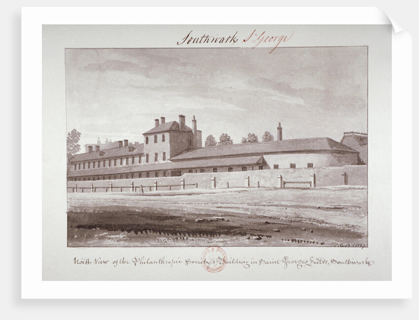 North view of the Philanthropic Society Institution on London Road, Southwark, London by John Chessell Buckler