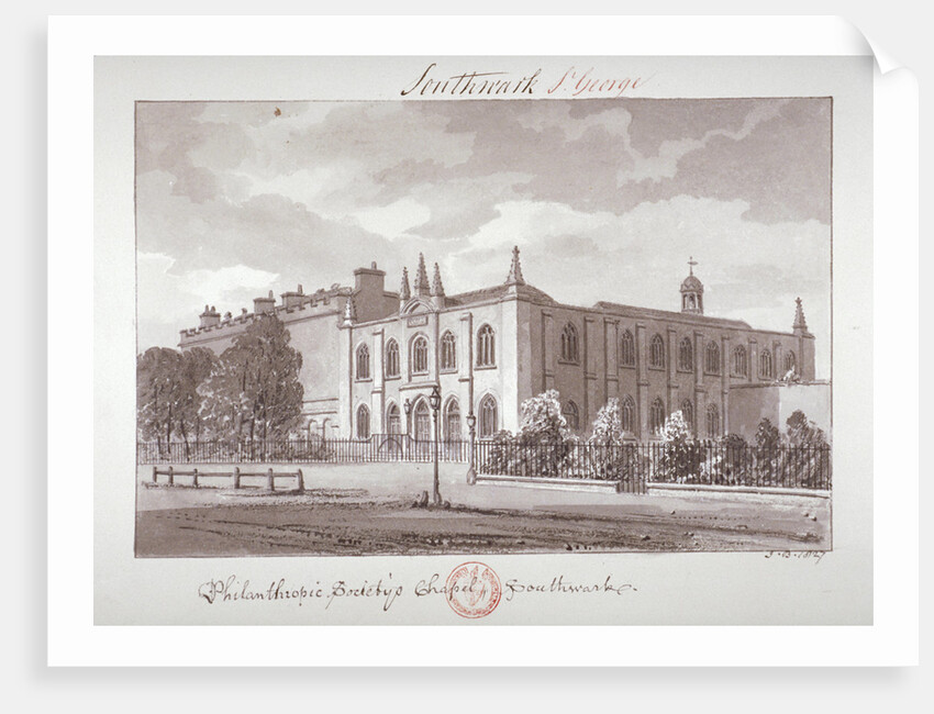 Chapel belonging to the Philanthropic Society Institution, London Road, Southwark, London by John Chessell Buckler