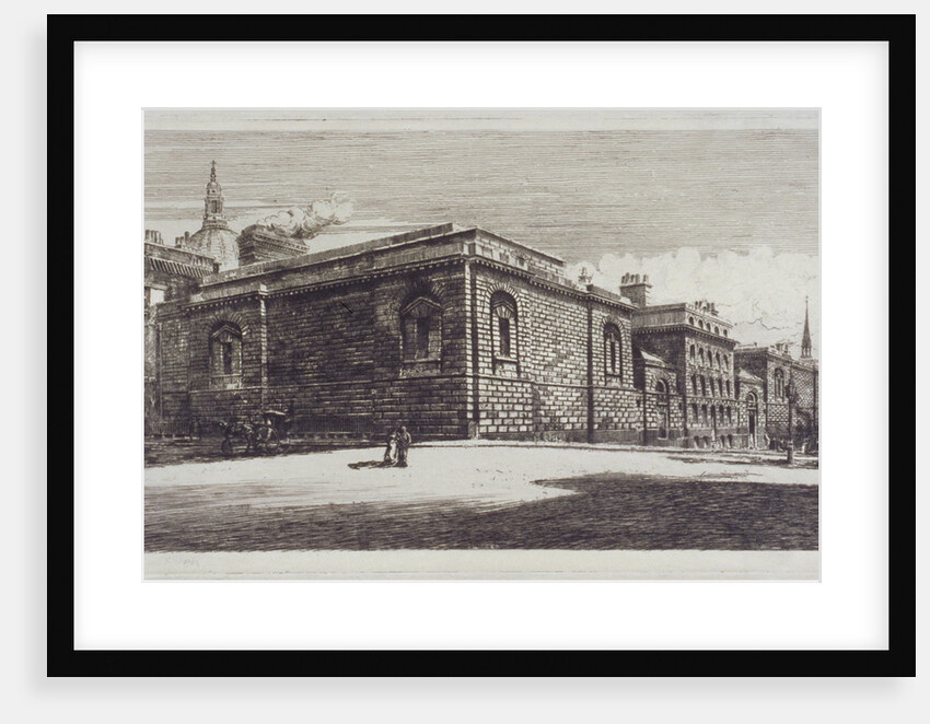 View of Newgate Prison, Old Bailey, from Newgate Street, City of London by William Monk
