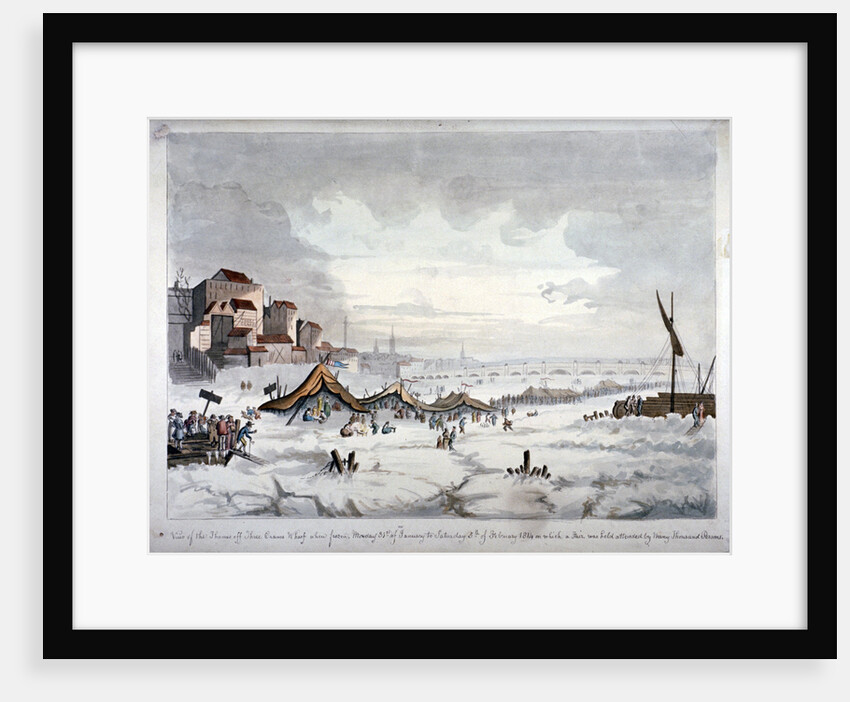 View of a frost fair on the River Thames, London by Anonymous