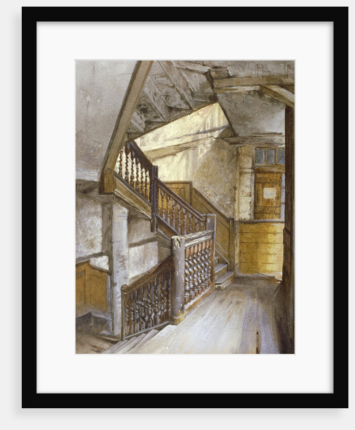 Interior view of a staircase in a house in White Lion Court, Westminster, London by John Crowther