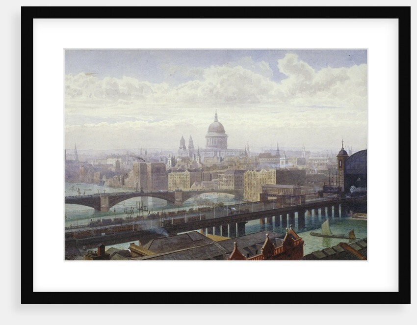 Cannon Street Railway Bridge and Southwark Bridge, London by John Crowther