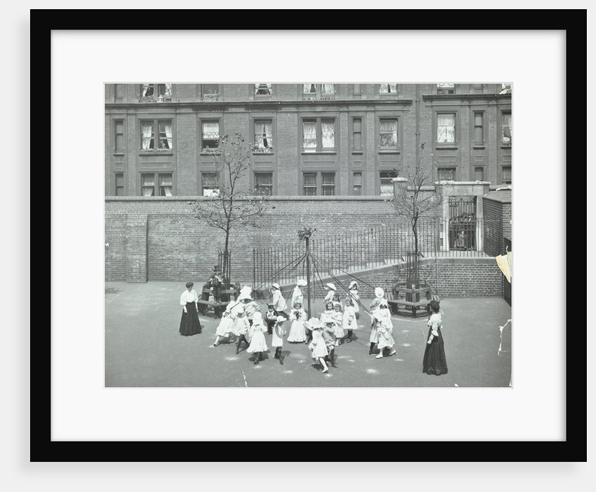 Dancing around the maypole, Hugh Myddelton School, Finsbury, London, 1906 by Unknown