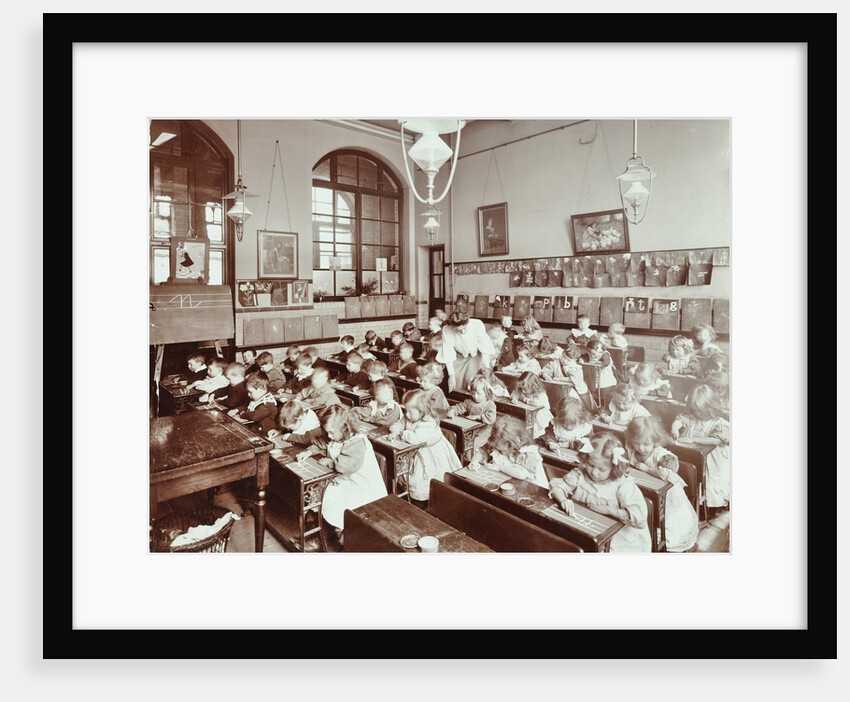 Writing lesson, Hugh Myddelton School, Finsbury, London, 1906 by Unknown