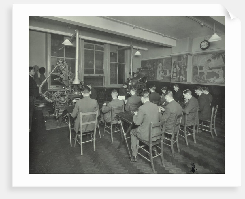 Linotype students at work, Camberwell School of Arts and Crafts, London, 1930 by Unknown