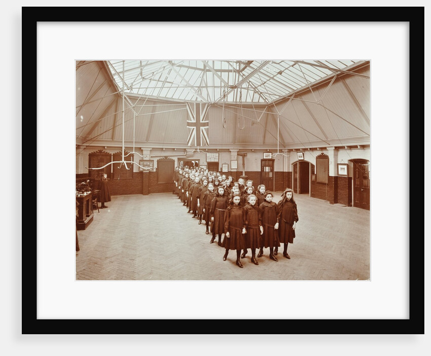 Girls returning from play, Thomas Street Girls School, Limehouse, Stepney, London, 1908 by Unknown