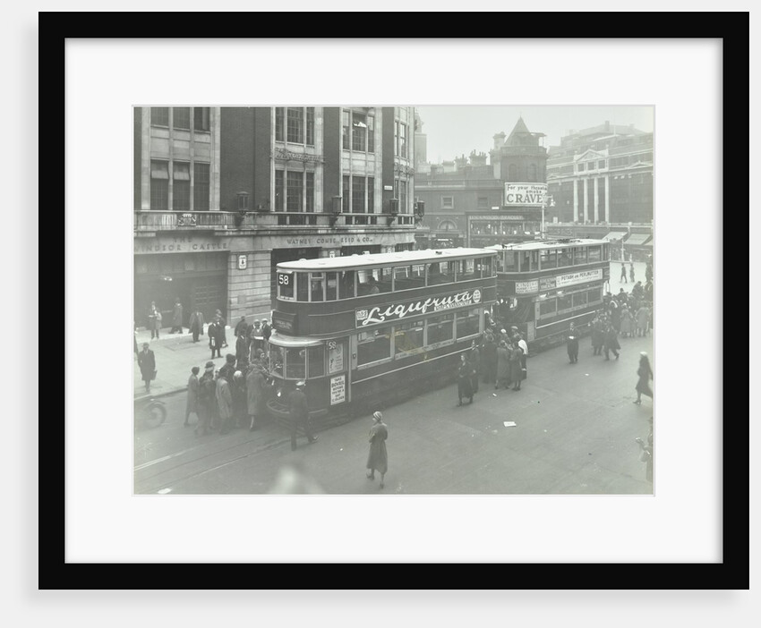 Electric trams at Victoria Terminus, London, 1932 by Unknown