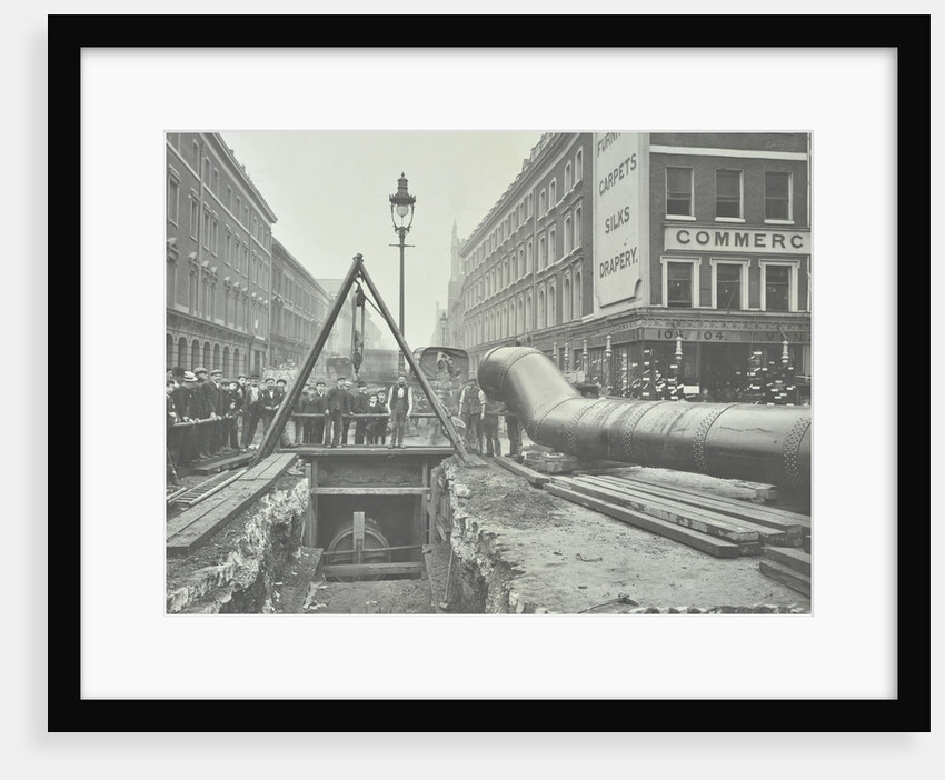 Replacing an old gas main, Commercial Street, London, 1906 by Unknown