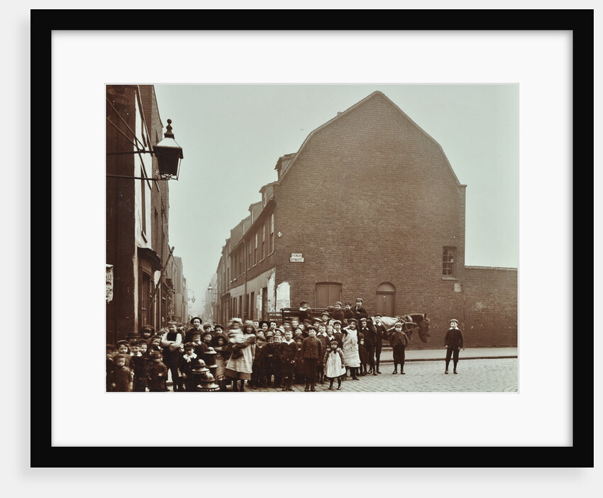Crowd of East End children, Red Lion Street, Wapping, London, 1904 by Unknown