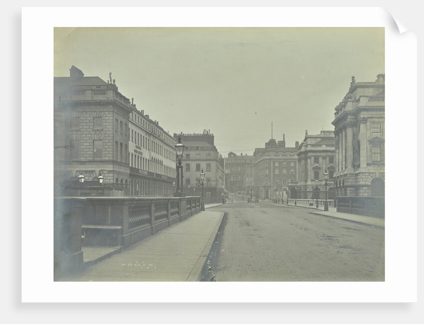 Empty streets at Lancaster Place, seen from Waterloo Bridge, London, 1896 by Unknown