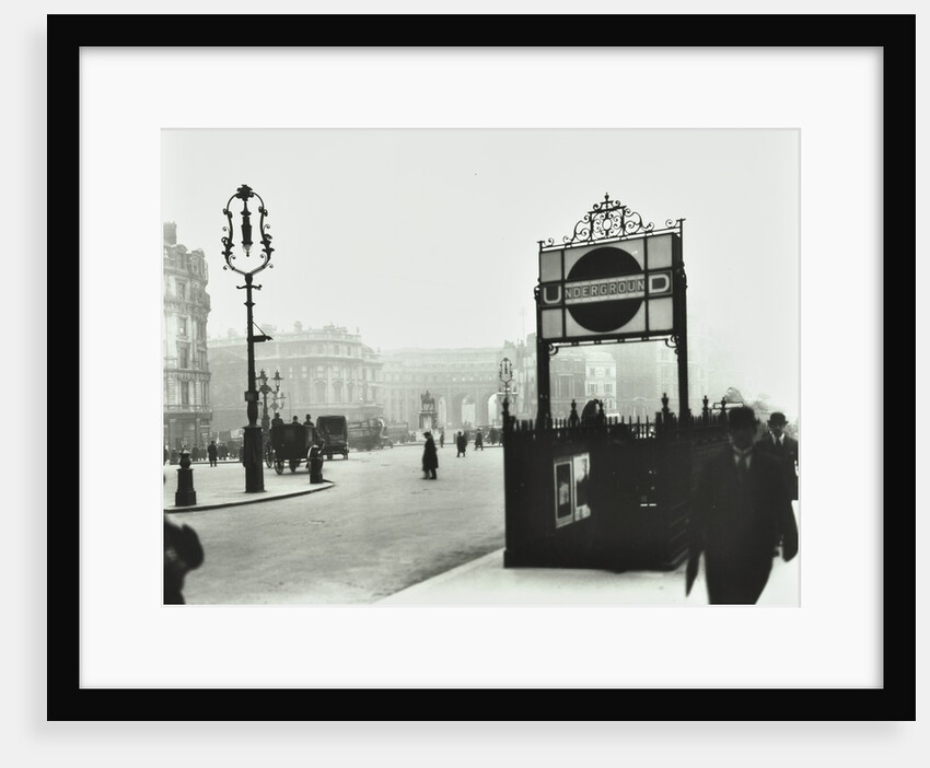 Trafalgar Square with Underground entrance and Admiralty Arch behind, London, 1913 by Unknown