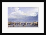 New London Bridge, London by Augustus Charles Pugin