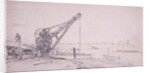 Crane at Westminster Bridge, London by Edward William Cooke