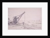 Crane at Westminster Bridge, London by Edward William Cooke