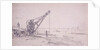 Crane at Westminster Bridge, London by Edward William Cooke