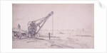 Crane at Westminster Bridge, London by Edward William Cooke
