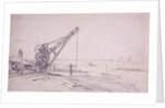 Crane at Westminster Bridge, London by Edward William Cooke
