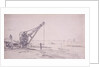 Crane at Westminster Bridge, London by Edward William Cooke