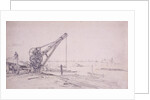 Crane at Westminster Bridge, London by Edward William Cooke