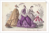 Three women and a child wearing the latest fashions by Anonymous