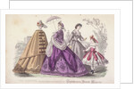 Three women and a child wearing the latest fashions by Anonymous