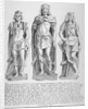 Mutilated figures of the mythical King Lud and his two sons Androgeus and Theomantius by John Thomas Smith