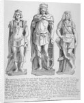 Mutilated figures of the mythical King Lud and his two sons Androgeus and Theomantius by John Thomas Smith