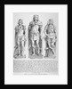 Mutilated figures of the mythical King Lud and his two sons Androgeus and Theomantius by John Thomas Smith